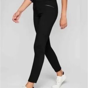 Athleta Black Ponte Moto 2.0 Pants Athleisure Activewear Travel Small